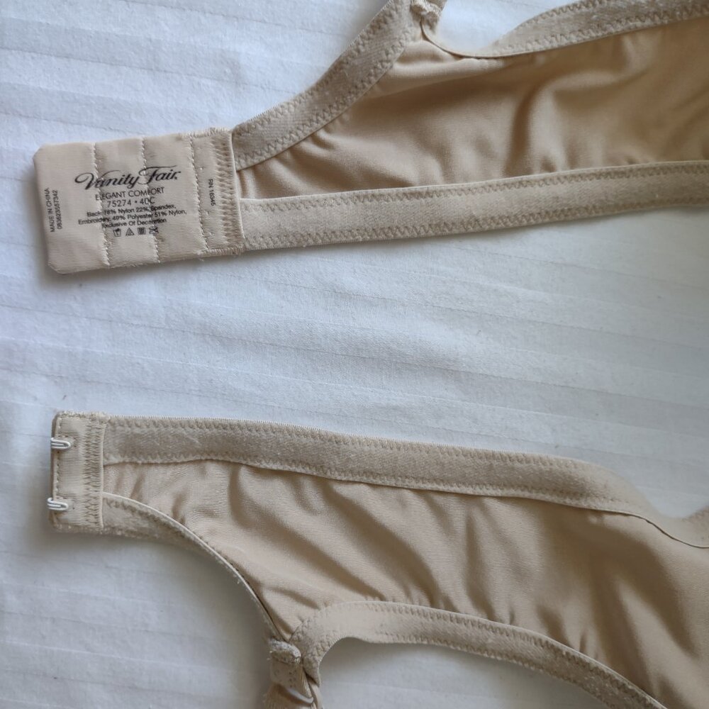 Womens Bra Vanity Fair Underwire Support Elegant Comfort Sz 40C - Picture 5 of 6